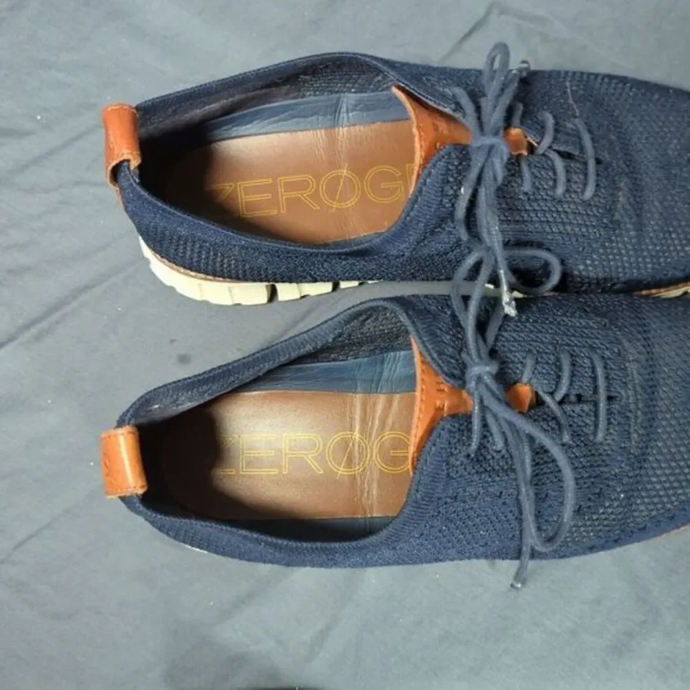 Cole Haan Zerogrand Stitchlite‎ Wingtip Oxford Shoes Marine Blue C24947 Men's 11